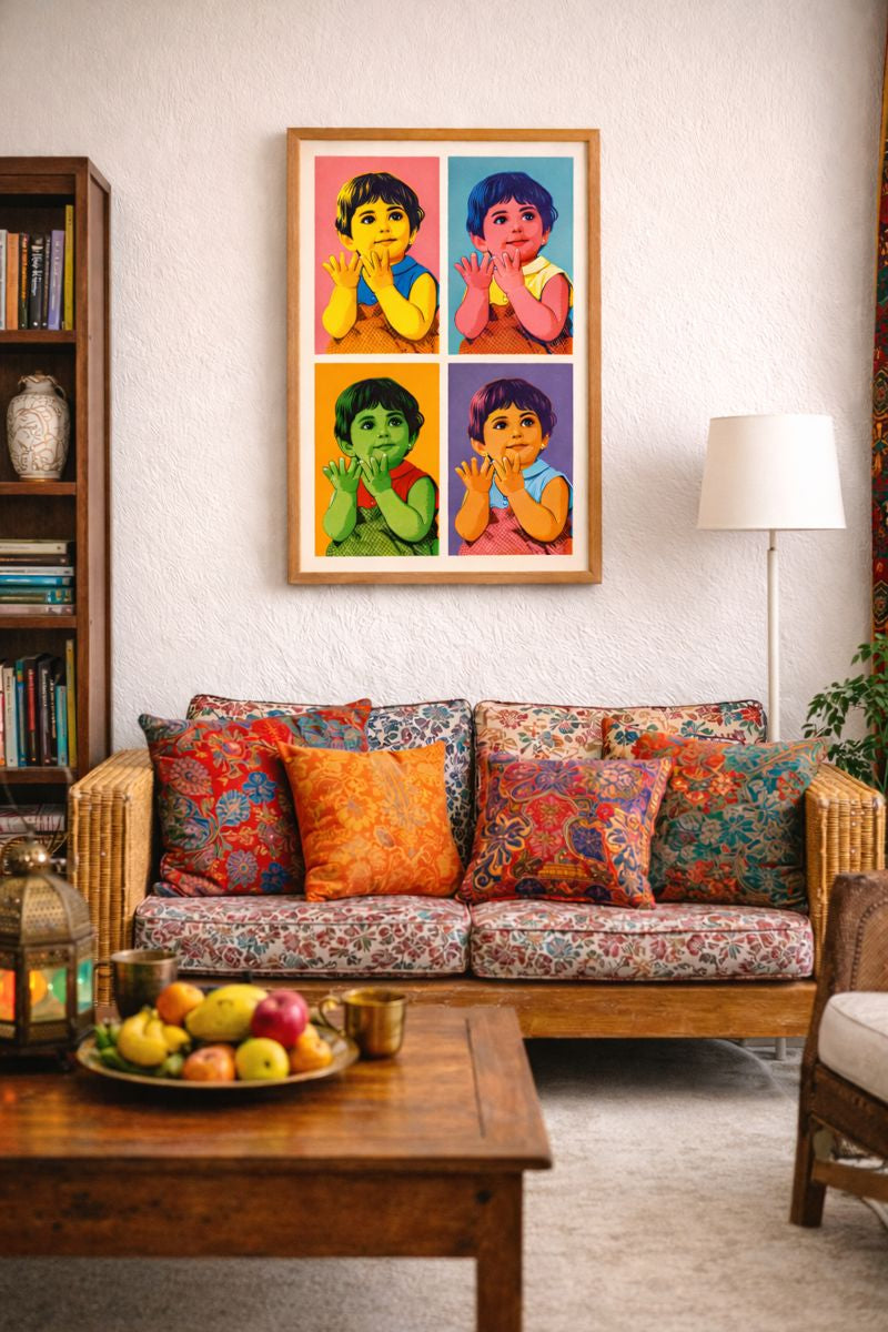 Indian Iconic digital art in living room Thought Fodder