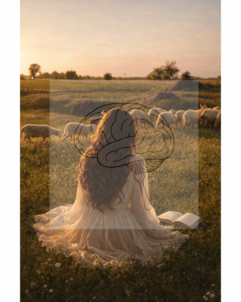 Cottagecore reading art