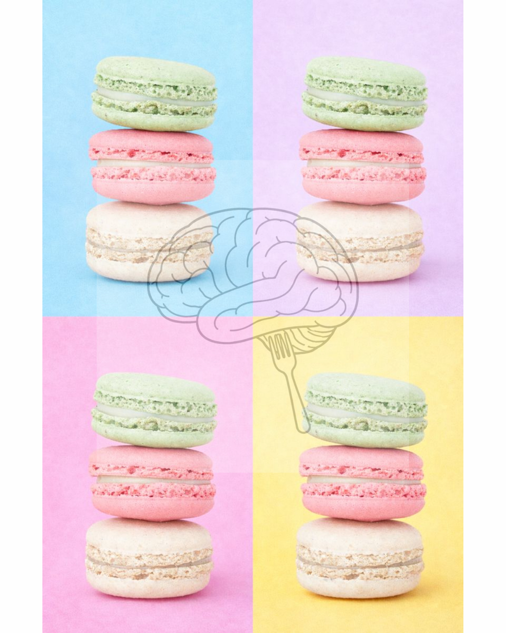 Pastel 4 panel pop art macaron