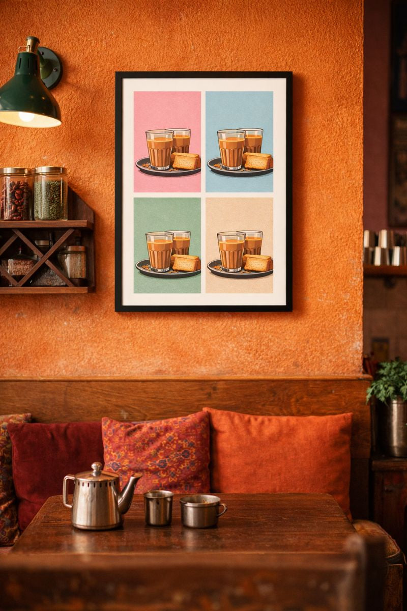 Cozy cafe indian restaurant masala chai digital art Thought Fodder