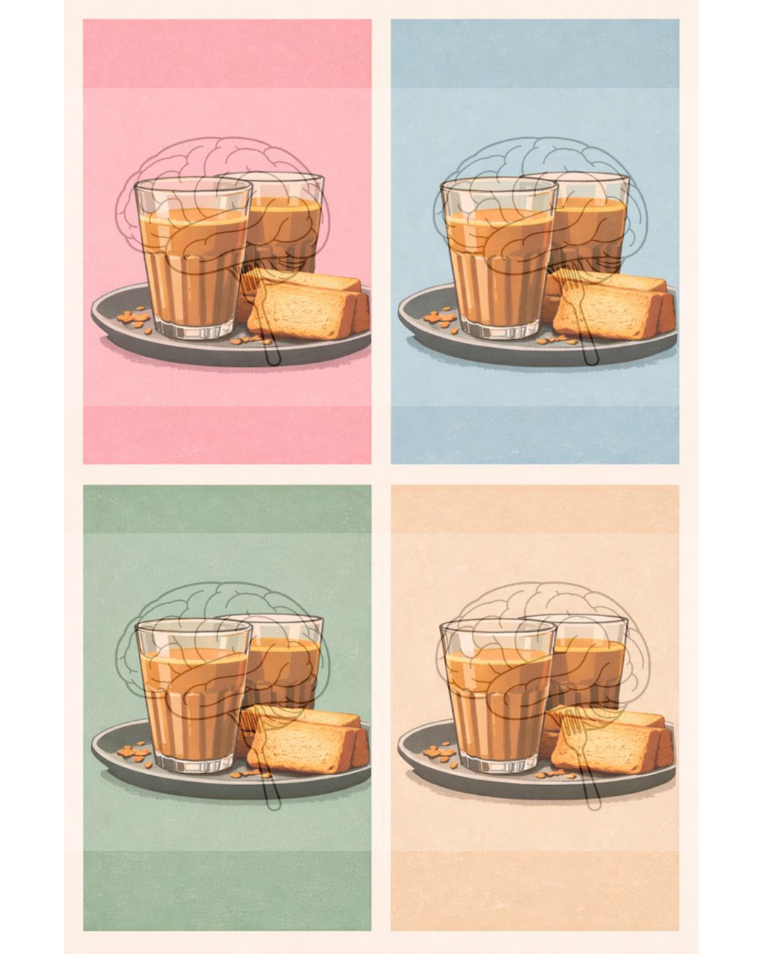 Pop Art Masala Chai and Rusk Indian Staple Thought Fodder