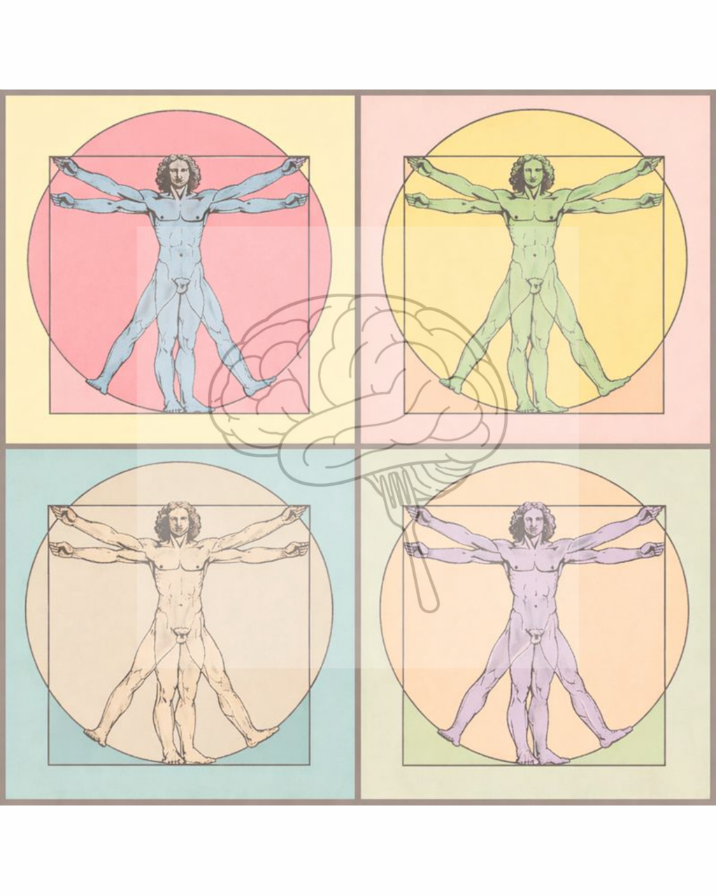 Pop Art Modern Eclectic Funky Thought Fodder Vitruvian Man