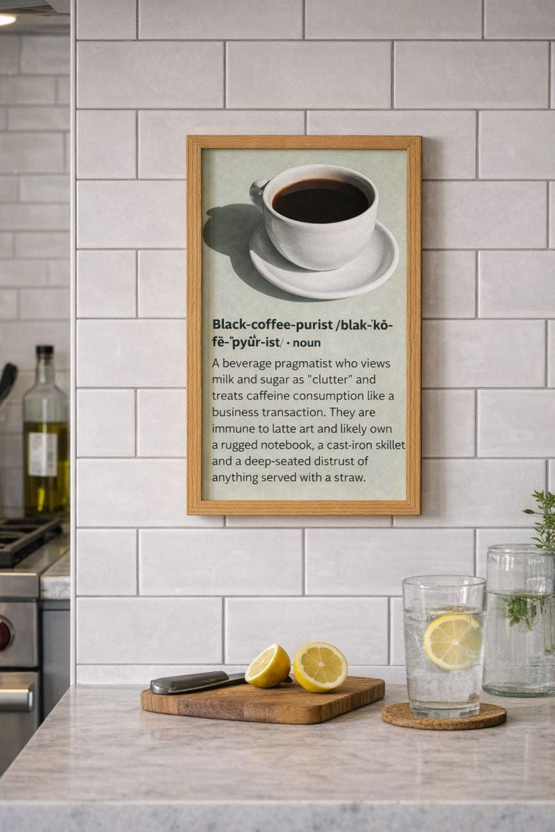 Framed wall art coffee digital art Thought Fodder