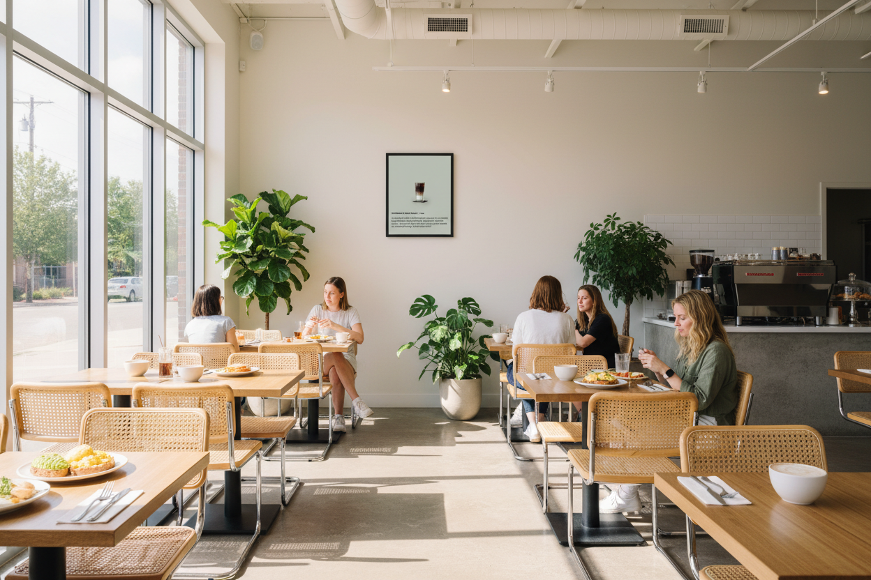 Cold brew art in modern brunch cafe